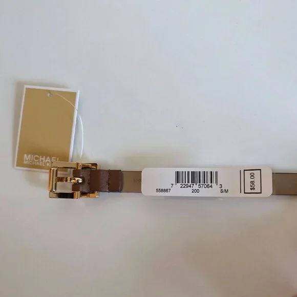 Brand New Michael Kors Skinny Leather Belt, - Picture 3 of 7